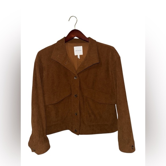 Avec Les Filles Jackets & Blazers - Avec Les Filles Brown Corduroy Cropped Jacket Button Front Size Large
